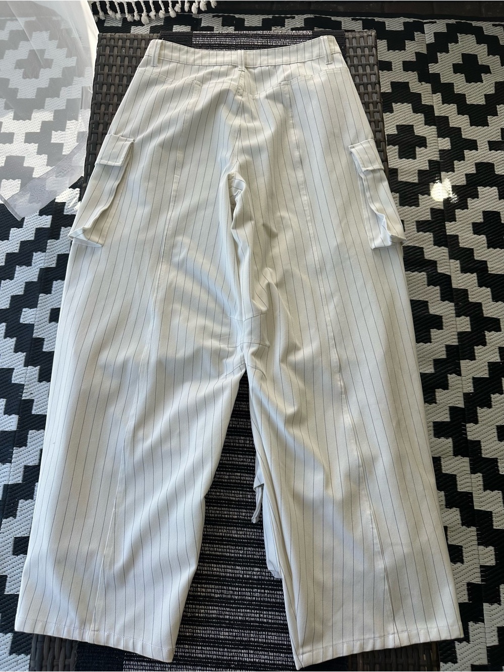 AFRM White Pinstripe Cargo Vest & Wide-Leg Pants Set - Picture 9 of 9